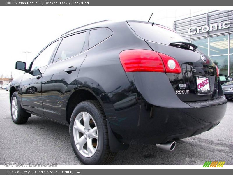 Wicked Black / Black/Red 2009 Nissan Rogue SL