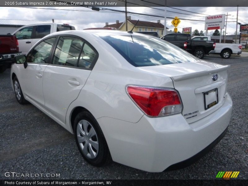 Crystal White Pearl / Ivory 2016 Subaru Impreza 2.0i 4-door