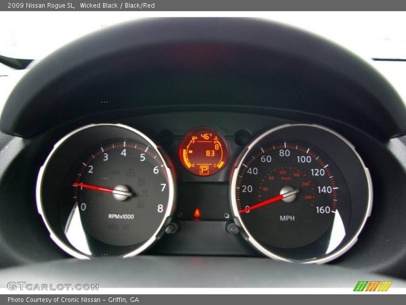 Wicked Black / Black/Red 2009 Nissan Rogue SL