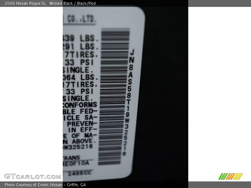 Wicked Black / Black/Red 2009 Nissan Rogue SL