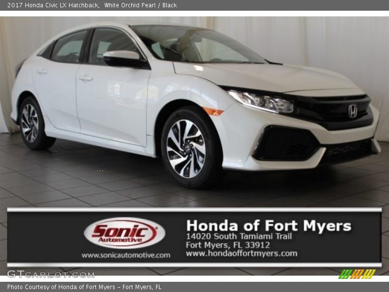 White Orchid Pearl / Black 2017 Honda Civic LX Hatchback