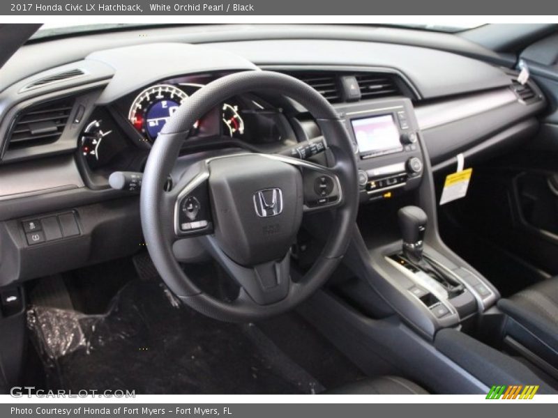 White Orchid Pearl / Black 2017 Honda Civic LX Hatchback