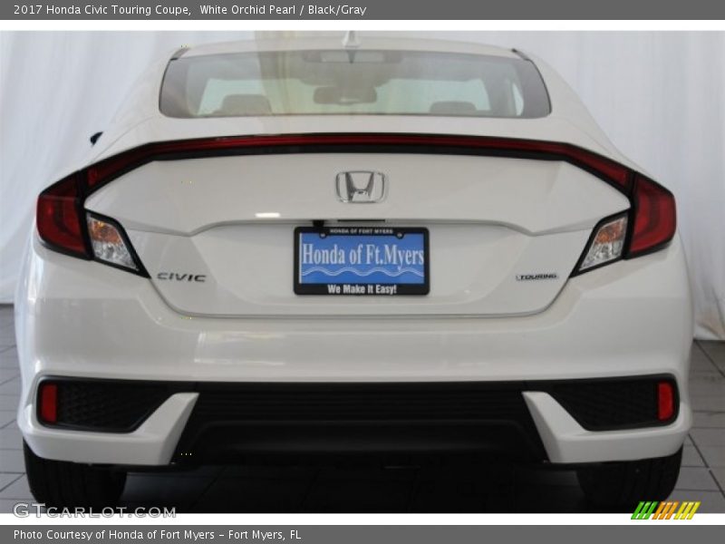 White Orchid Pearl / Black/Gray 2017 Honda Civic Touring Coupe
