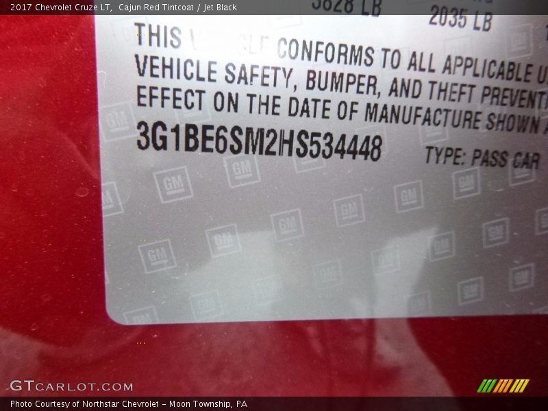Cajun Red Tintcoat / Jet Black 2017 Chevrolet Cruze LT