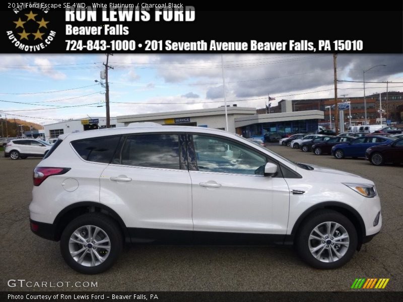 White Platinum / Charcoal Black 2017 Ford Escape SE 4WD
