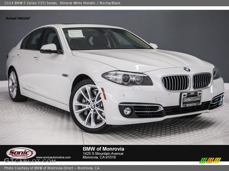 Mineral White Metallic / Mocha/Black 2014 BMW 5 Series 535i Sedan