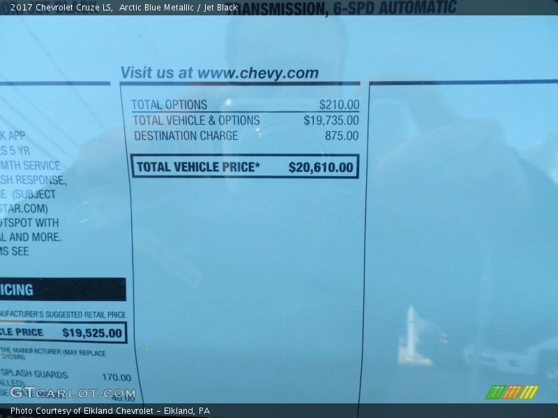 Arctic Blue Metallic / Jet Black 2017 Chevrolet Cruze LS