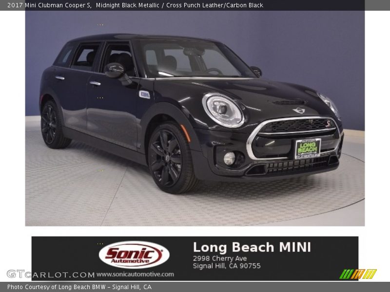 Midnight Black Metallic / Cross Punch Leather/Carbon Black 2017 Mini Clubman Cooper S