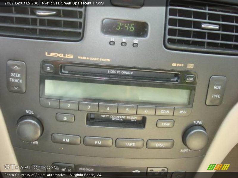 Mystic Sea Green Opalescent / Ivory 2002 Lexus ES 300