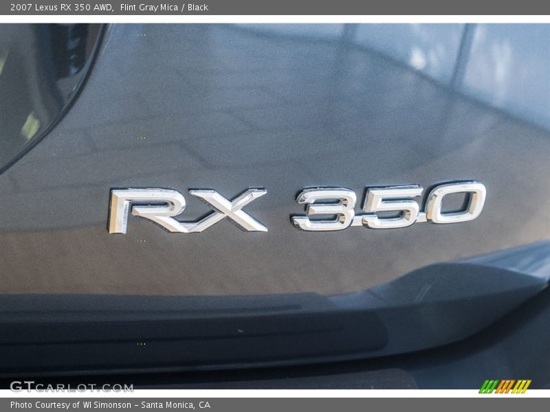 Flint Gray Mica / Black 2007 Lexus RX 350 AWD