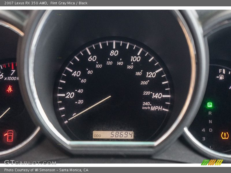 Flint Gray Mica / Black 2007 Lexus RX 350 AWD