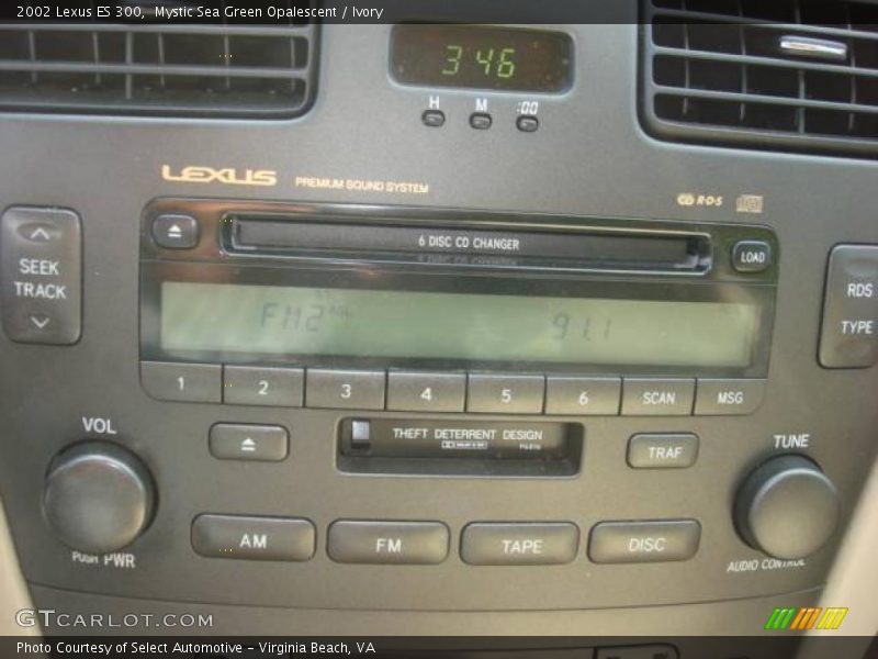 Mystic Sea Green Opalescent / Ivory 2002 Lexus ES 300