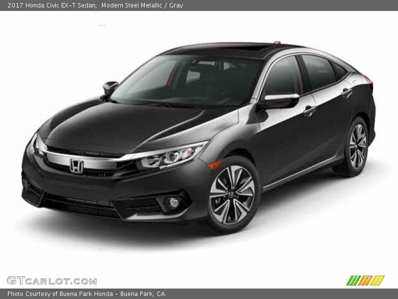 Modern Steel Metallic / Gray 2017 Honda Civic EX-T Sedan