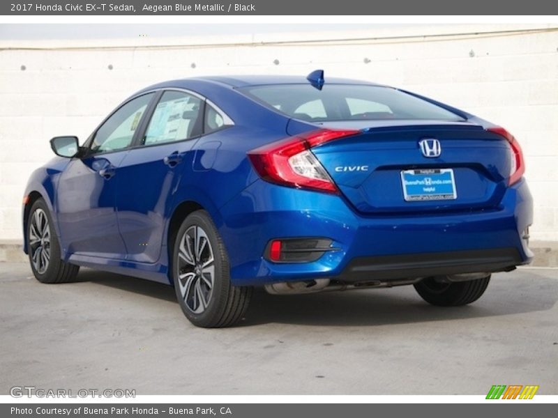Aegean Blue Metallic / Black 2017 Honda Civic EX-T Sedan