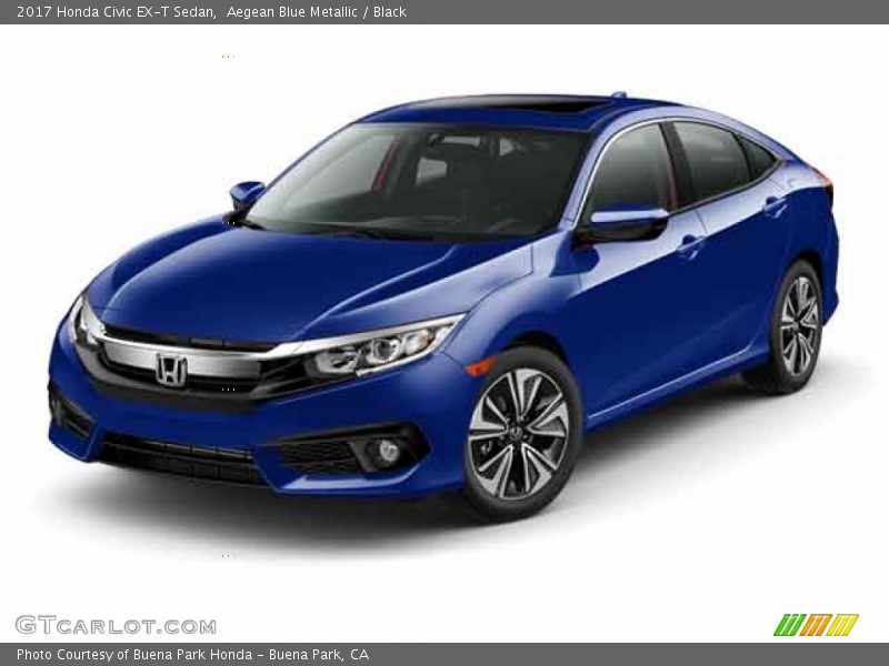 Aegean Blue Metallic / Black 2017 Honda Civic EX-T Sedan