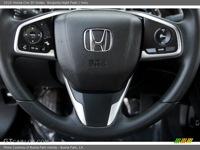 Burgundy Night Pearl / Ivory 2016 Honda Civic EX Sedan
