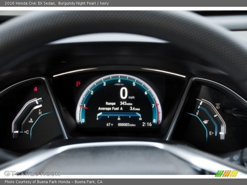 Burgundy Night Pearl / Ivory 2016 Honda Civic EX Sedan