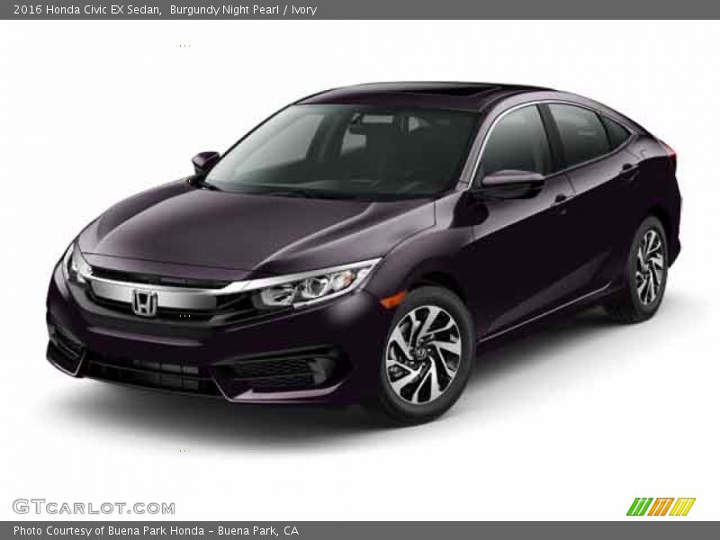Burgundy Night Pearl / Ivory 2016 Honda Civic EX Sedan