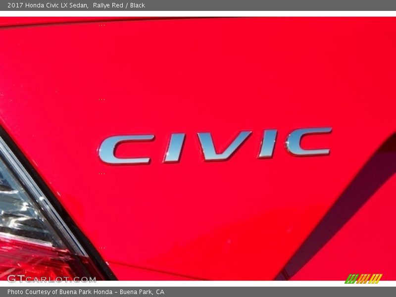 Rallye Red / Black 2017 Honda Civic LX Sedan