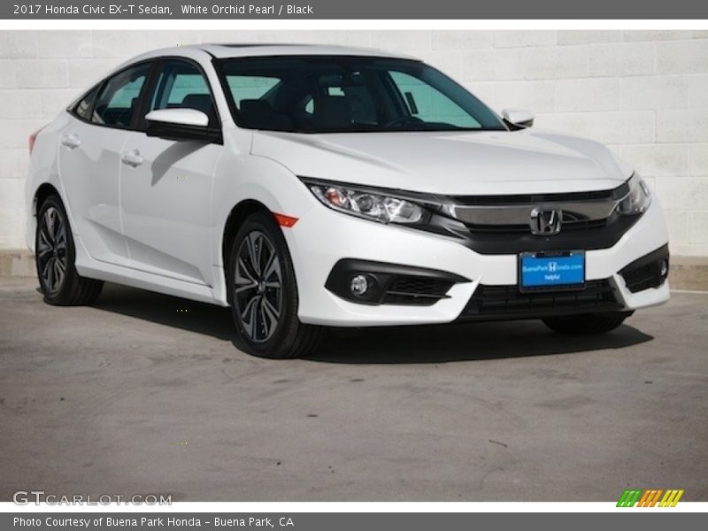 White Orchid Pearl / Black 2017 Honda Civic EX-T Sedan