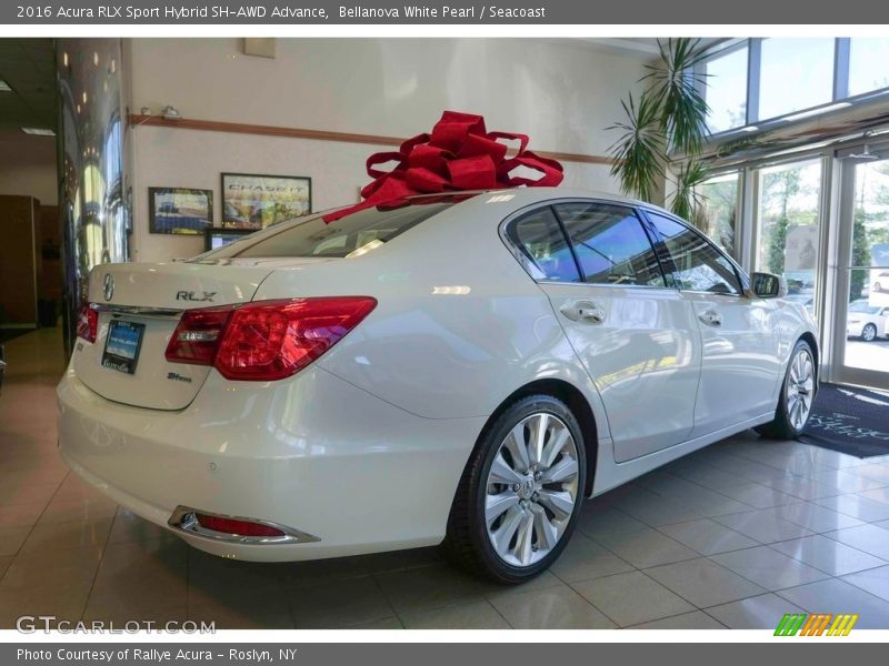 Bellanova White Pearl / Seacoast 2016 Acura RLX Sport Hybrid SH-AWD Advance