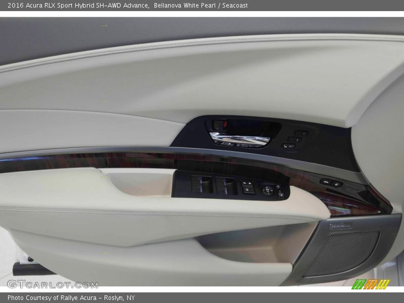 Bellanova White Pearl / Seacoast 2016 Acura RLX Sport Hybrid SH-AWD Advance