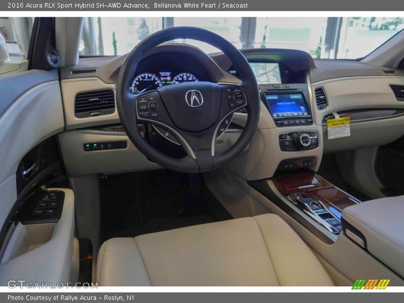 Bellanova White Pearl / Seacoast 2016 Acura RLX Sport Hybrid SH-AWD Advance