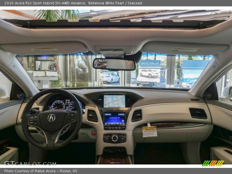 Bellanova White Pearl / Seacoast 2016 Acura RLX Sport Hybrid SH-AWD Advance