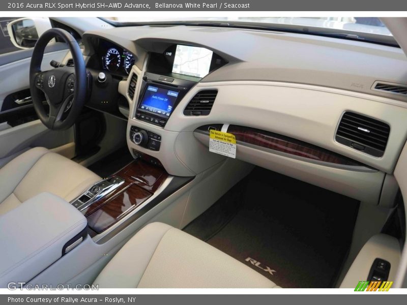 Bellanova White Pearl / Seacoast 2016 Acura RLX Sport Hybrid SH-AWD Advance