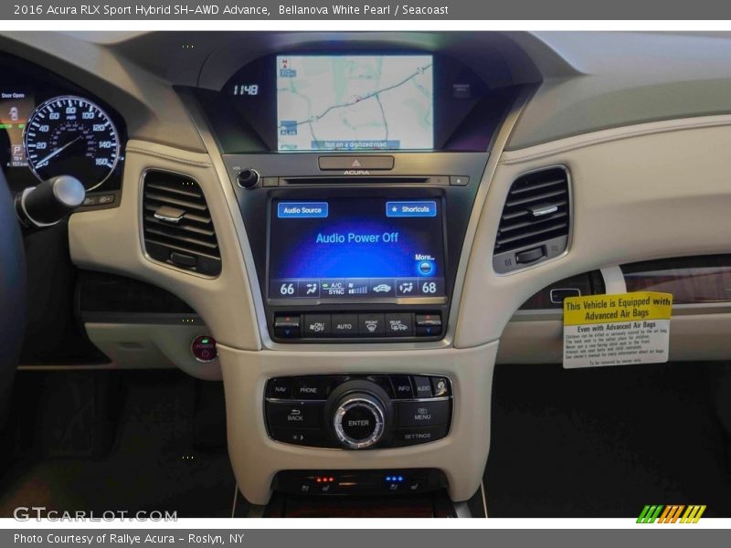 Bellanova White Pearl / Seacoast 2016 Acura RLX Sport Hybrid SH-AWD Advance
