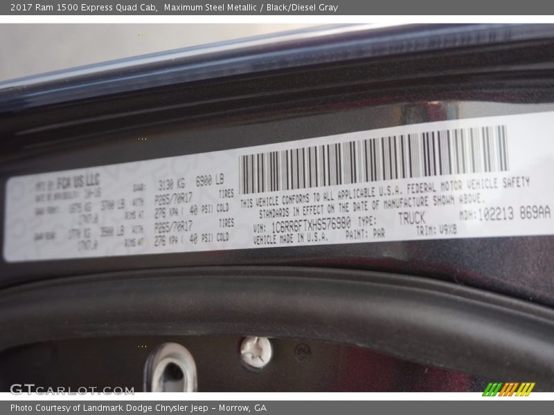 Maximum Steel Metallic / Black/Diesel Gray 2017 Ram 1500 Express Quad Cab