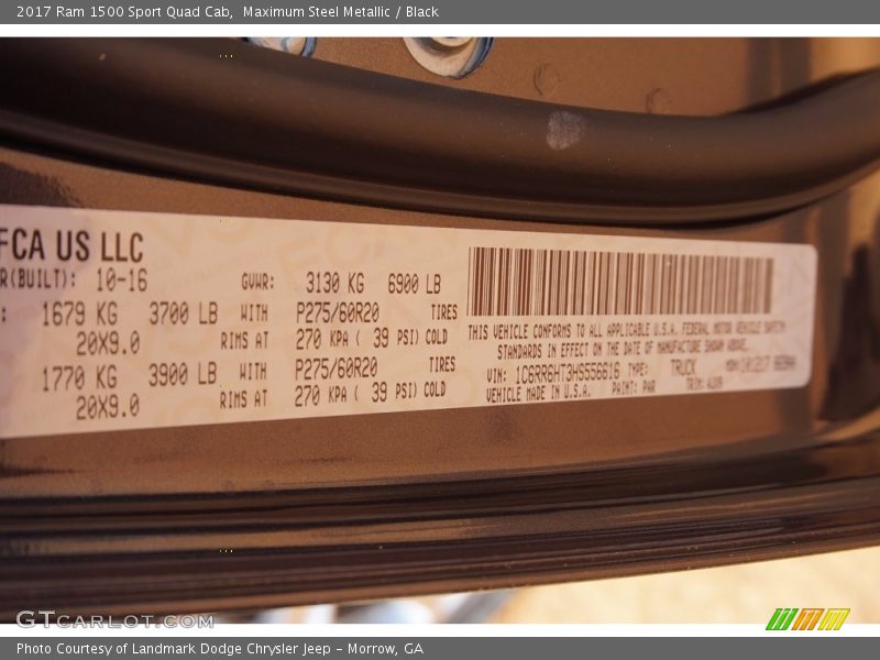 Maximum Steel Metallic / Black 2017 Ram 1500 Sport Quad Cab