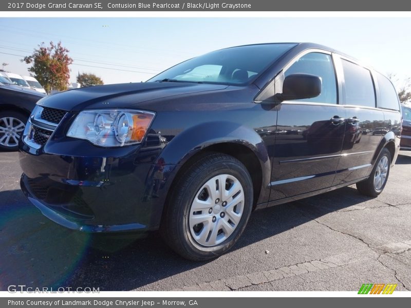 Contusion Blue Pearlcoat / Black/Light Graystone 2017 Dodge Grand Caravan SE