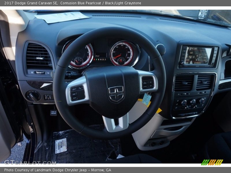 Contusion Blue Pearlcoat / Black/Light Graystone 2017 Dodge Grand Caravan SE