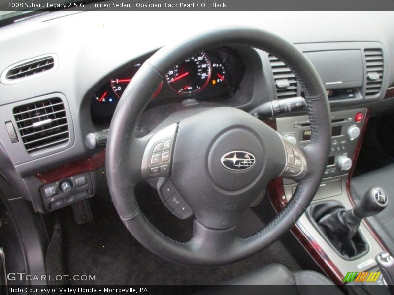 Obsidian Black Pearl / Off Black 2008 Subaru Legacy 2.5 GT Limited Sedan