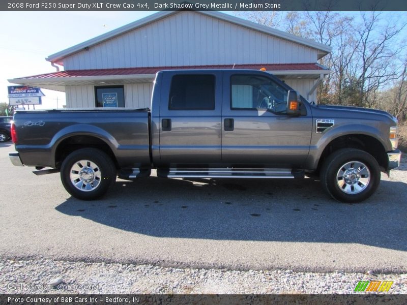 Dark Shadow Grey Metallic / Medium Stone 2008 Ford F250 Super Duty XLT Crew Cab 4x4