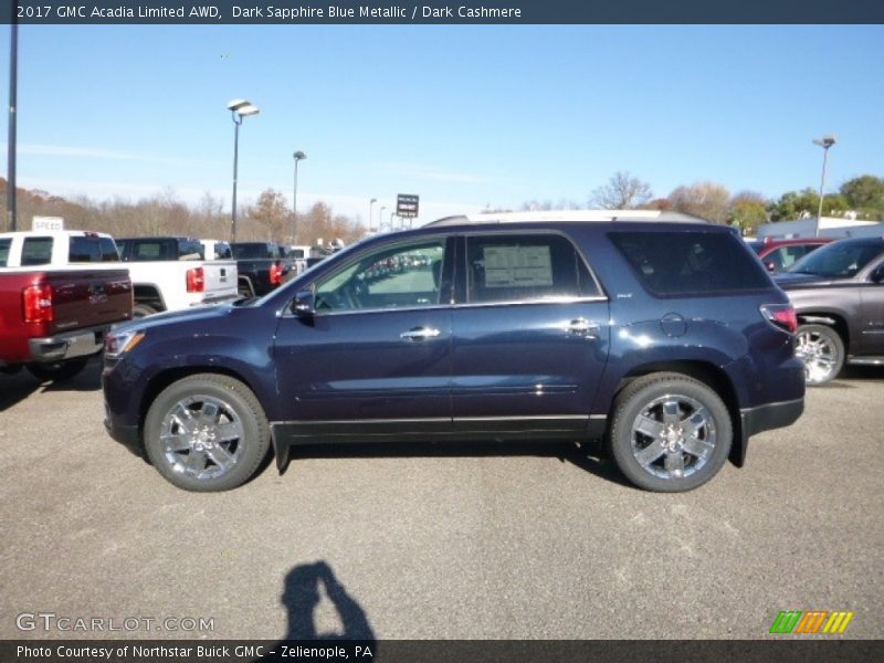 Dark Sapphire Blue Metallic / Dark Cashmere 2017 GMC Acadia Limited AWD