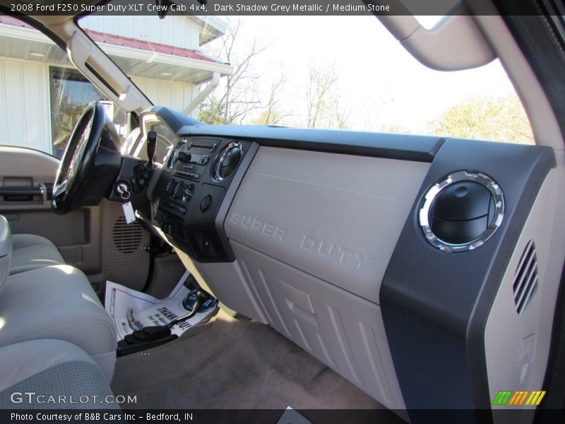 Dark Shadow Grey Metallic / Medium Stone 2008 Ford F250 Super Duty XLT Crew Cab 4x4