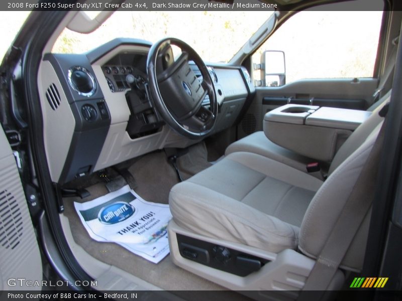 Dark Shadow Grey Metallic / Medium Stone 2008 Ford F250 Super Duty XLT Crew Cab 4x4