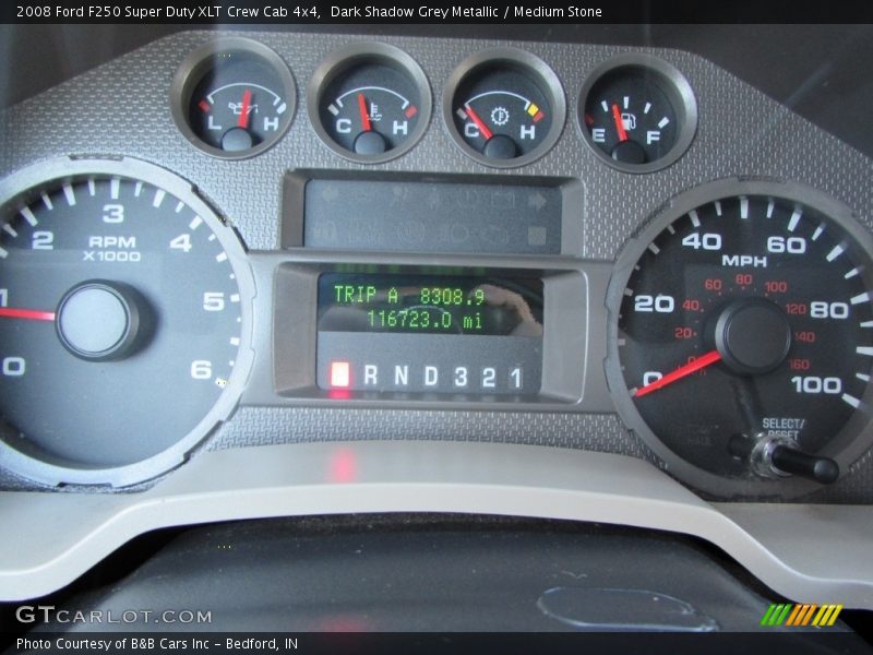 Dark Shadow Grey Metallic / Medium Stone 2008 Ford F250 Super Duty XLT Crew Cab 4x4