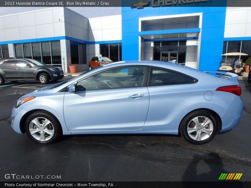 Blue Sky Metallic / Gray 2013 Hyundai Elantra Coupe SE