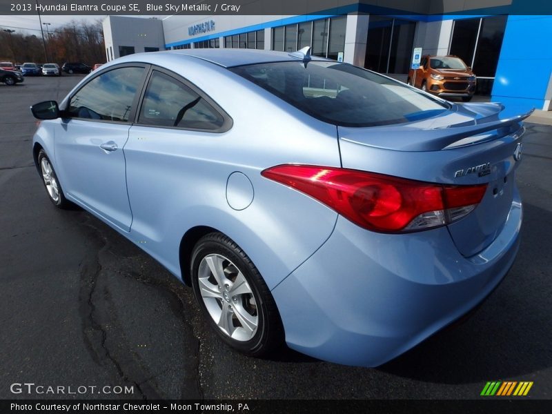 Blue Sky Metallic / Gray 2013 Hyundai Elantra Coupe SE