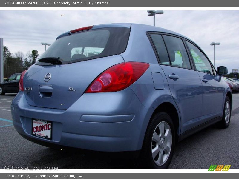 Arctic Blue / Charcoal 2009 Nissan Versa 1.8 SL Hatchback