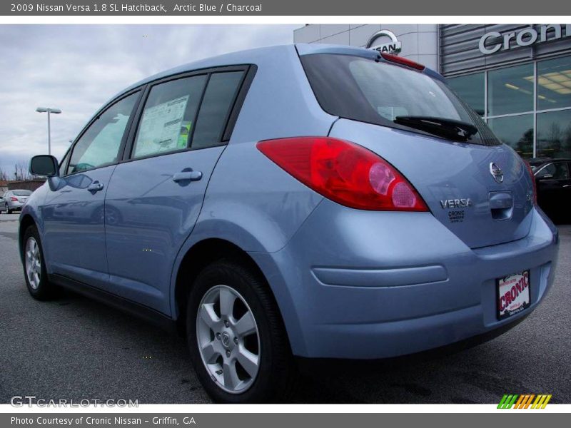 Arctic Blue / Charcoal 2009 Nissan Versa 1.8 SL Hatchback