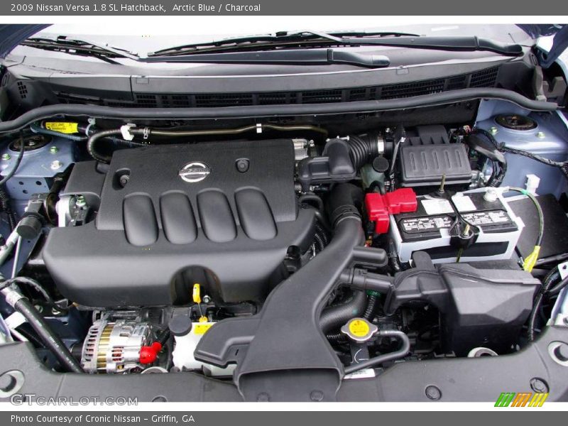 Arctic Blue / Charcoal 2009 Nissan Versa 1.8 SL Hatchback