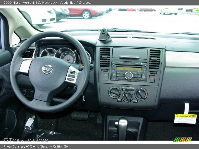 Arctic Blue / Charcoal 2009 Nissan Versa 1.8 SL Hatchback
