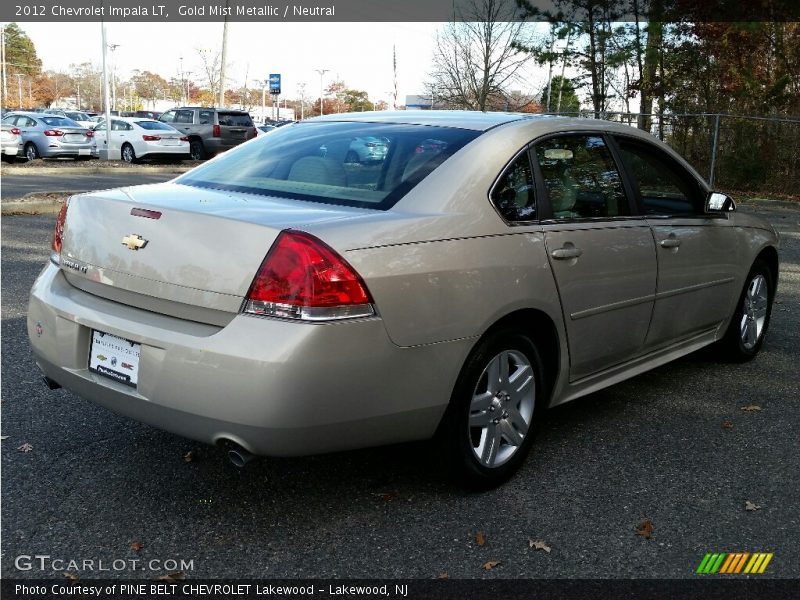 Gold Mist Metallic / Neutral 2012 Chevrolet Impala LT