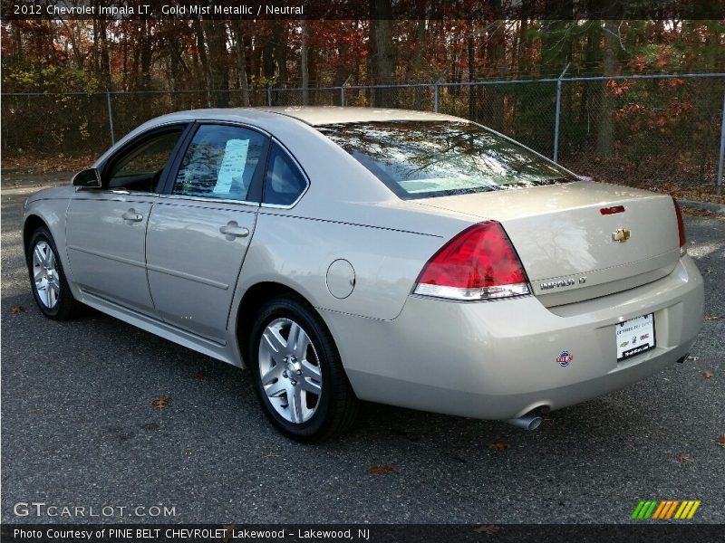 Gold Mist Metallic / Neutral 2012 Chevrolet Impala LT