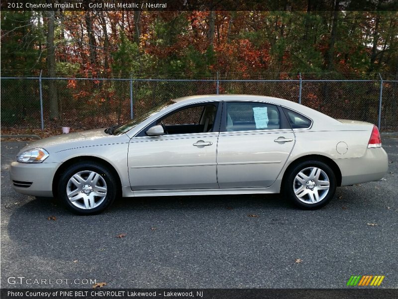 Gold Mist Metallic / Neutral 2012 Chevrolet Impala LT