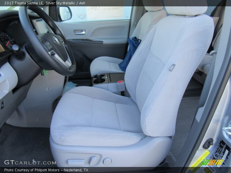 Front Seat of 2017 Sienna LE